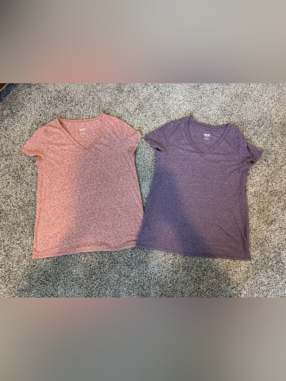 2 Heathered Mossimo Rust and Purple Short Sleeve shirts size S
